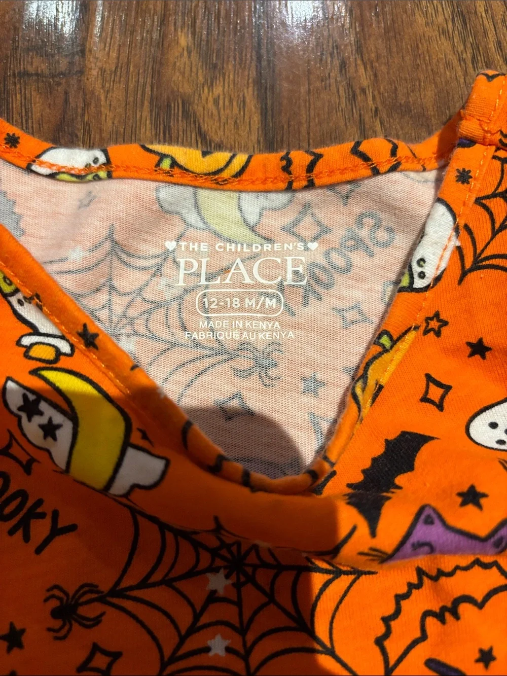 The Children’s Place Girls' Orange Halloween Spooky Print Twirl Dress